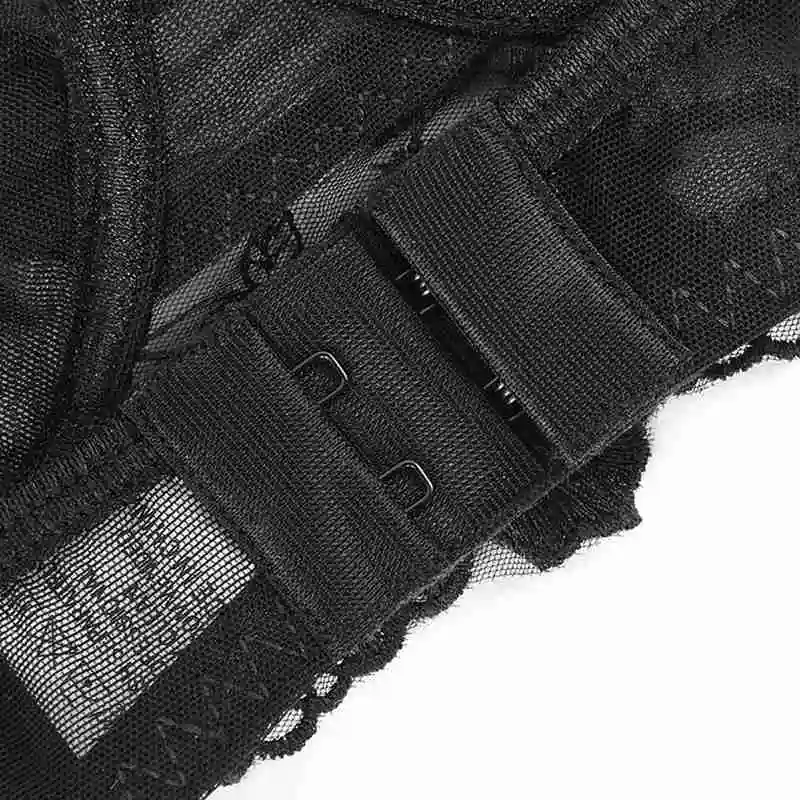 

3color Nylon Women Thin Transparent Breathable Lace Embroidery Sexy Underwear Gather Gather Bra Set 3 Transparent Sexy Underwear