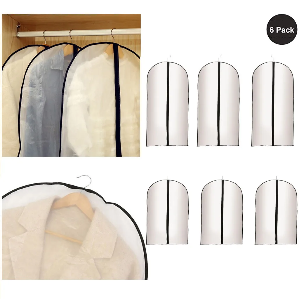 Пылезащитные чехлы для одежды противомольная сумка пальто с молнией прозрачные
