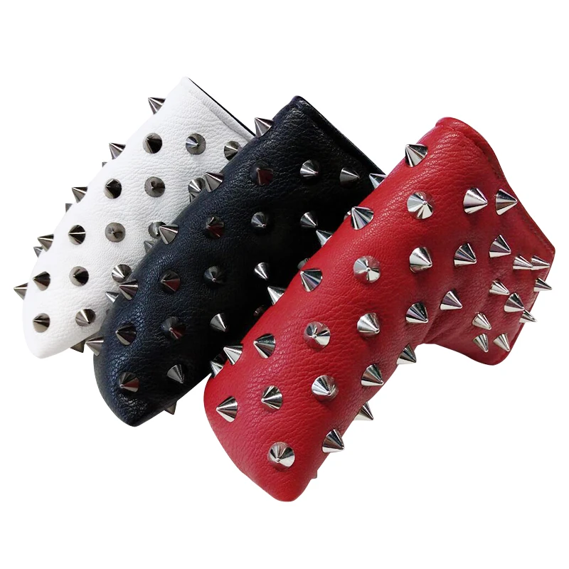 Чехол для головы гольфа с заклепками из искусственной кожи магнитным замком