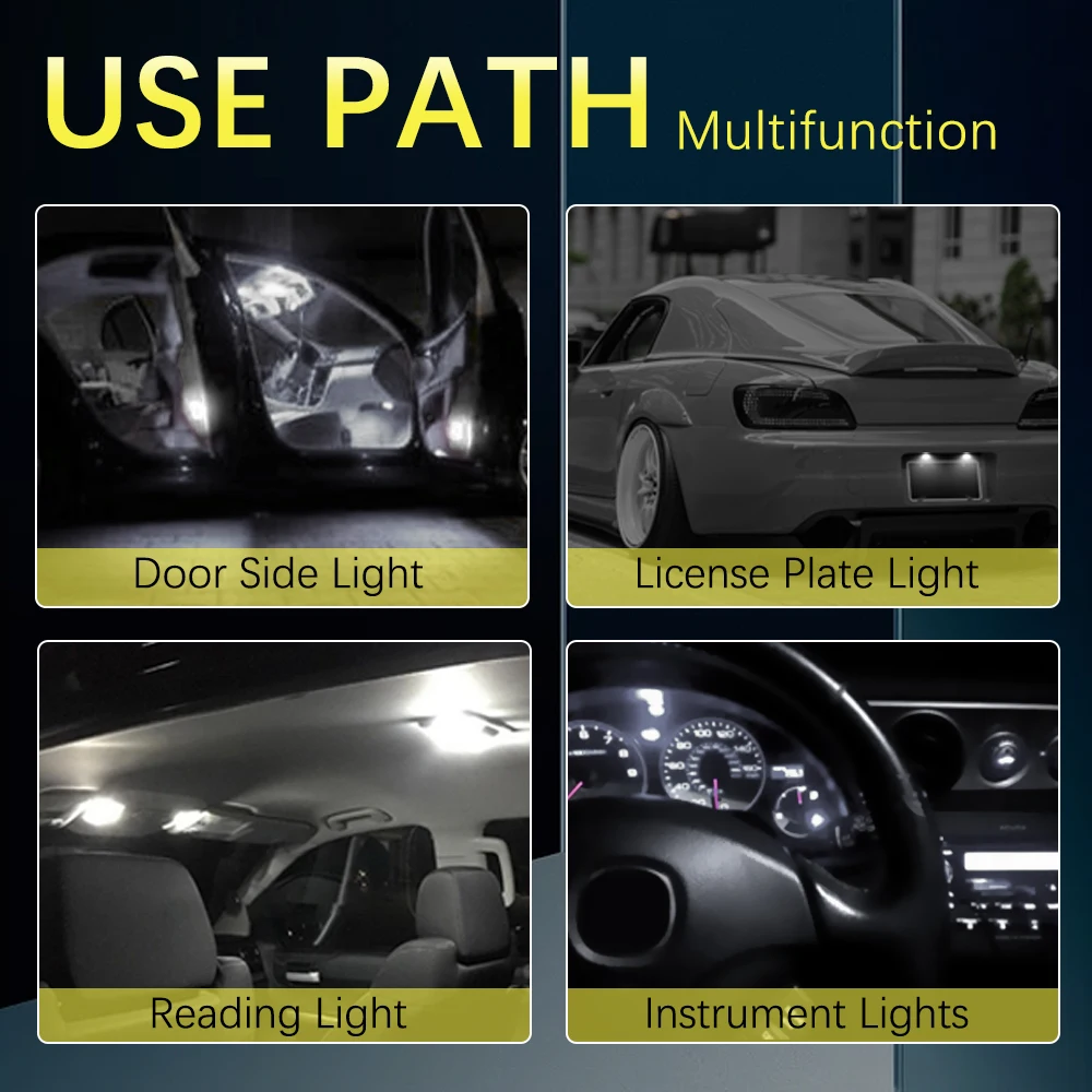 2Pcs T10 W5W LED Bulbs Canbus Car Clearance Lights Reading Lamp Auto Dome Door Bulb Accessories White Interior | Автомобили и