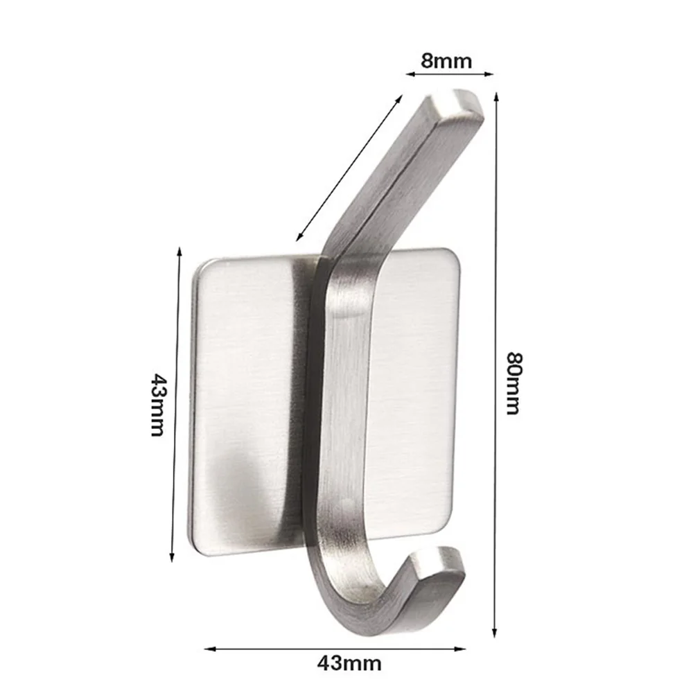 

Adhesive Stainless Steel Wall Mounted Hanging Hook Anti Rust Waterproof Wall Hook for Kitchen Bathroom Home Toilet