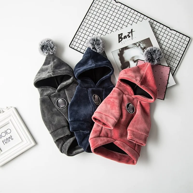 

Коралловая флисовая одежда для домашних животных, свитшот с капюшоном, лидер продаж 2021, теплая двухногая куртка для домашних питомцев, для м...