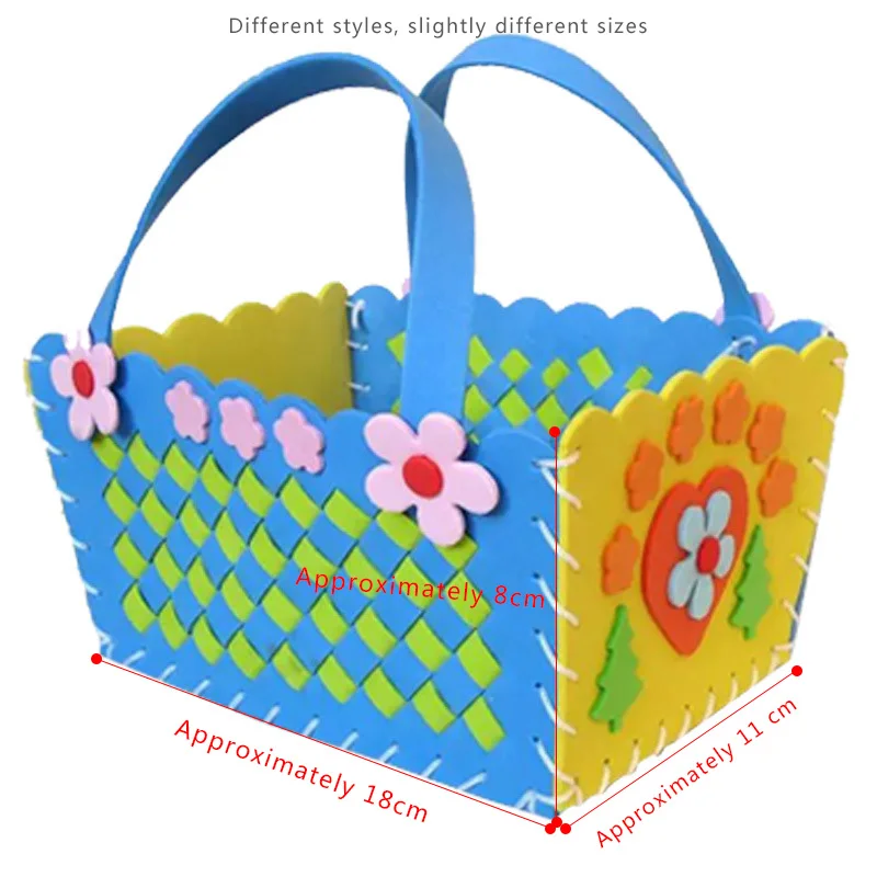 1Pc EVA Handmade Woven Paste Basket Childen Toy DIY Handicrafts Girl Gifts Sticky Kindergarten Material Kids Crafts Toys | Игрушки и