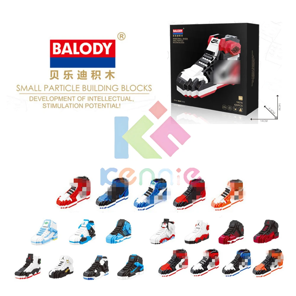 20 различных видов спортивной баскетбольной обуви air jordan brick aj XI XIII III assemable модель алмазного строительного блока коллекция игрушек