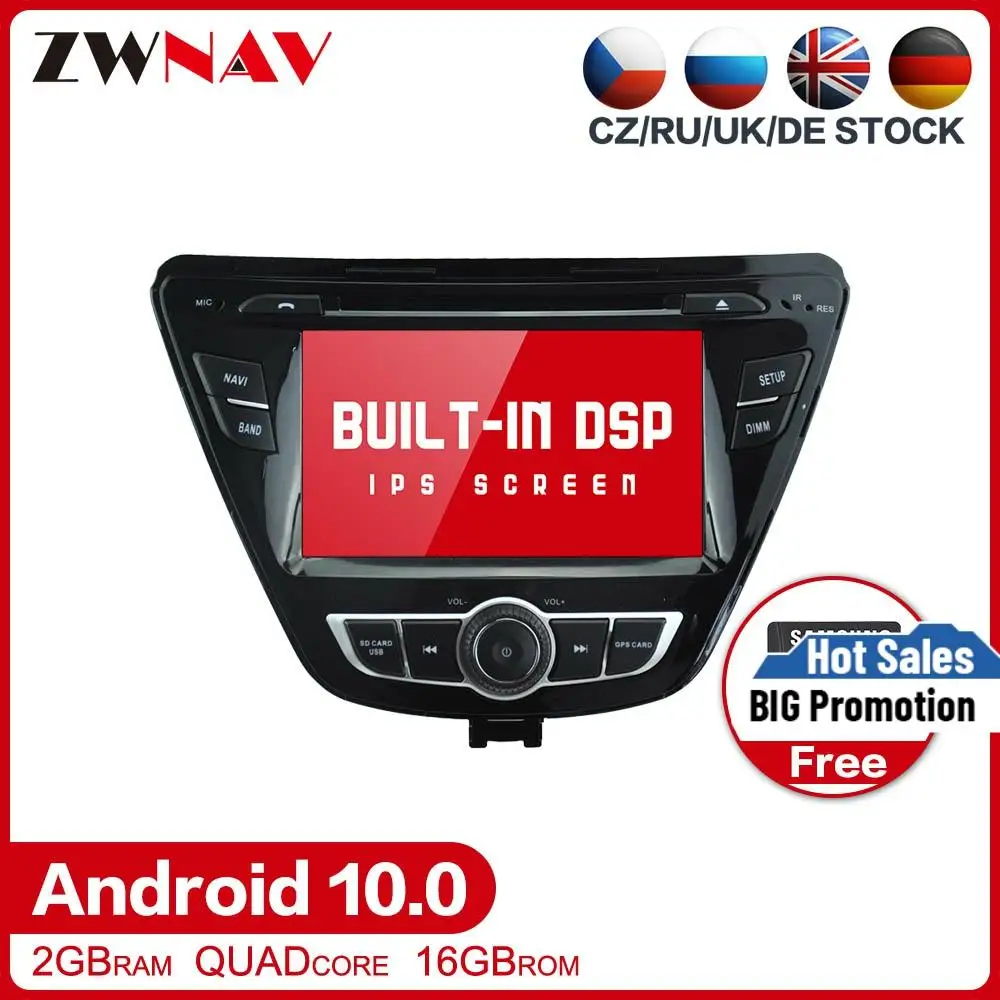Автомагнитола на Android 10 0 dvd мультимедийный видеоплеер навигатор GPS для Hyundai Elantra 2014
