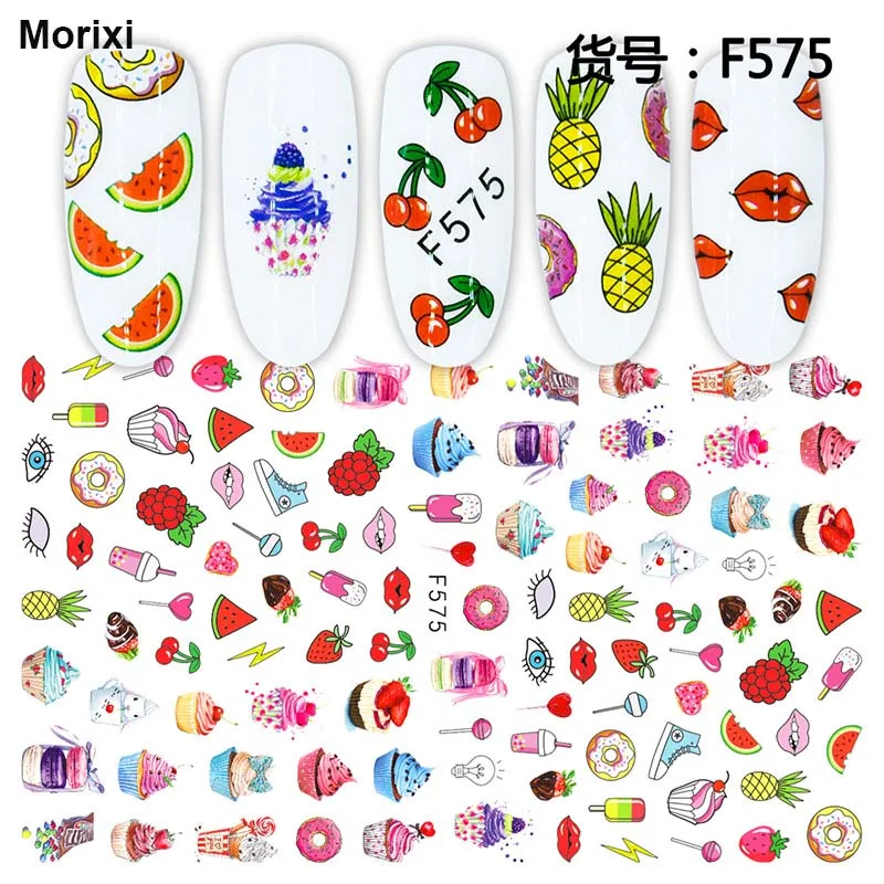 

Morixi nail art sticker big size spring flowers plant fruit strips 3D manicure self glue nail art decals WG074