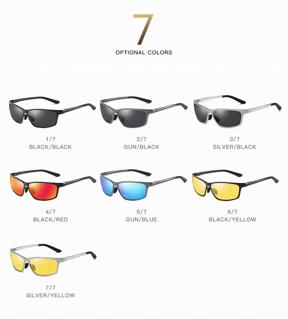 

2018 new men's aluminum-magnesium polarized sunglasses riding glasses night vision sunglasses A514