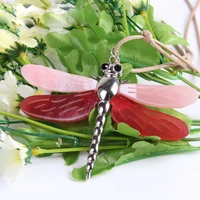 cute trendy colorful acrylic dragonfly insect pendant necklaces for women girl