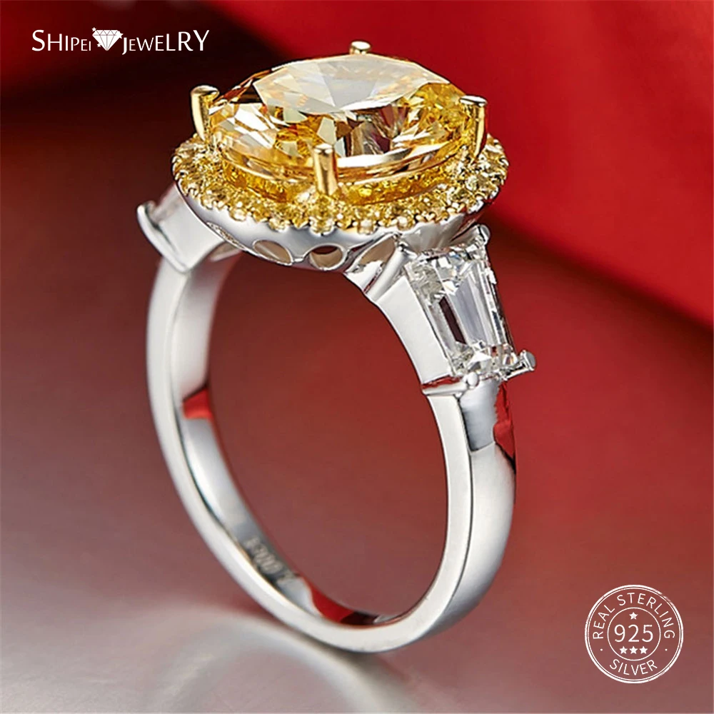 Женское кольцо из серебра 100% пробы с цитрином овальной формы|Кольца| |