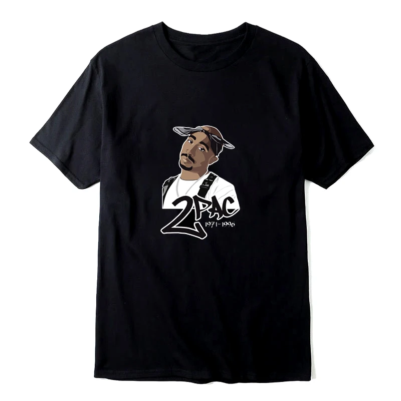 

Хлопковая футболка, модные брендовые летние 2pac хлопковые футболки с коротким рукавом в стиле Харадзюку, мужские и женские повседневные фут...