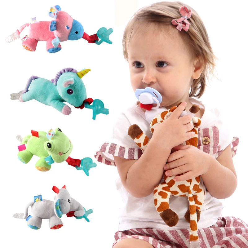 

Large doll Baby Boy Girl Dummy Pacifier Chain Clip Plush Animal Toys Soother Nipples Holder (not include Pacifier)