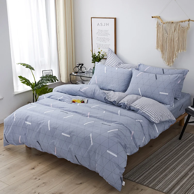 Набор постельного белья из 100% хлопка для детей/взрослых с принтом в виде листьев