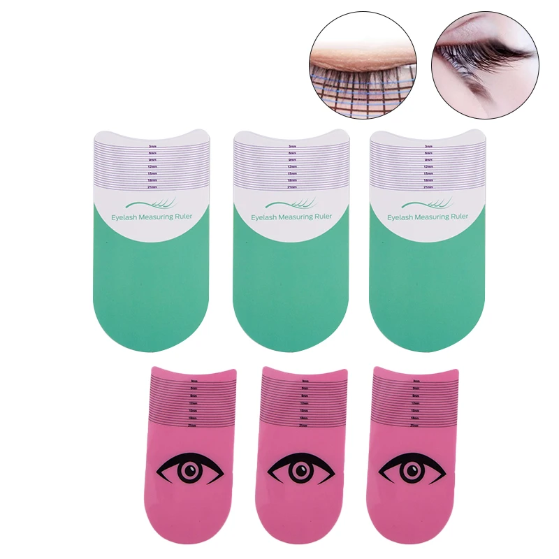 

3Pcs Eyebrow Stencils Ruler For Measure Eyelashes Length Curling Degree Ruler