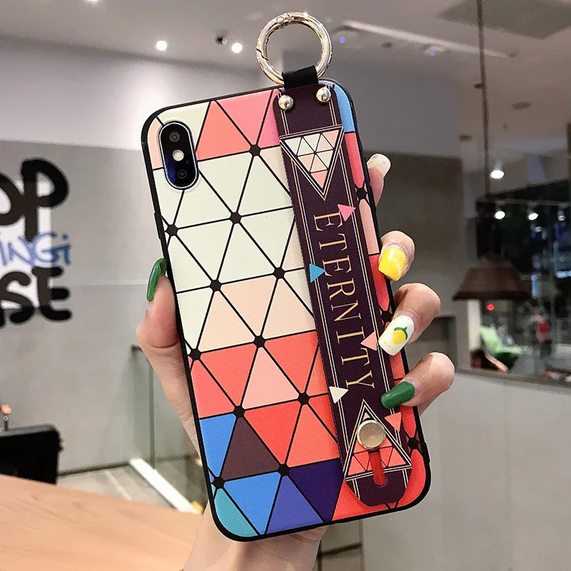Мягкий чехол с ремешком для телефона Vivo Y15 Y17 Y66 Y65 Y67 Y71 Y75 Y79 Y81 Y83 Y85 Y91i Y93 Y95 Y97 V5S V7 V9