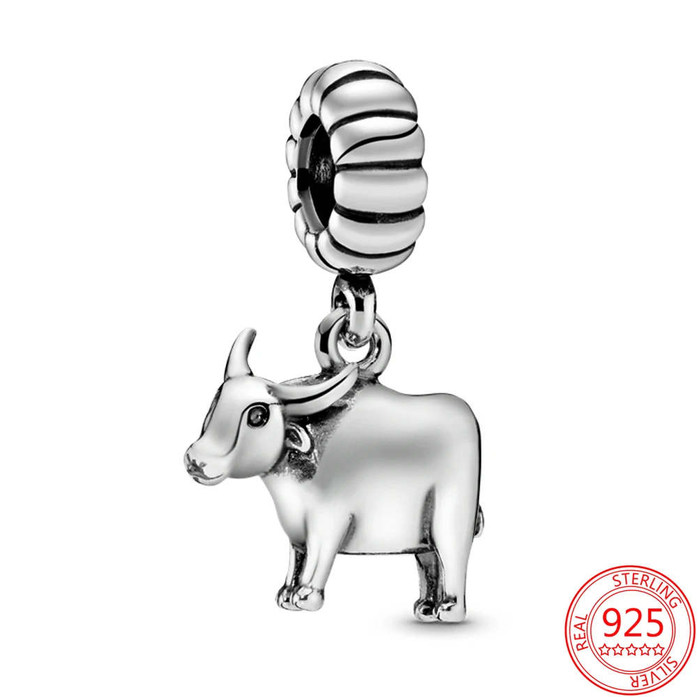 

Натуральная 100% 925 стерлингового серебра для женщин, ювелирное изделие, подарок подвеска в форме знаков зодиака-крупного рогатого скота, соо...