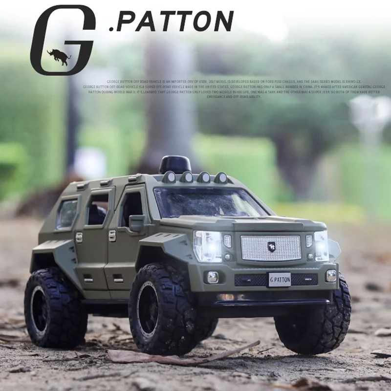 1:32G PATTON SUV Литые и игрушечные автомобили модель автомобиля со звуком светильник