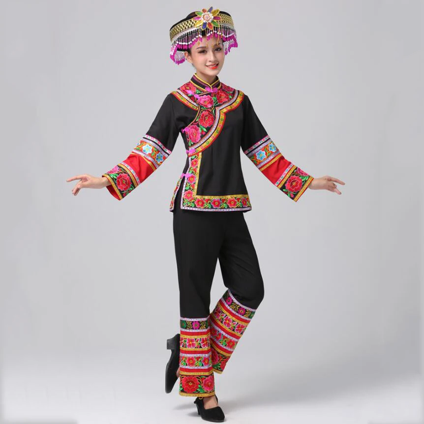 Женский костюм для танца Miao одежда сценического в античном стиле | Тематическая и