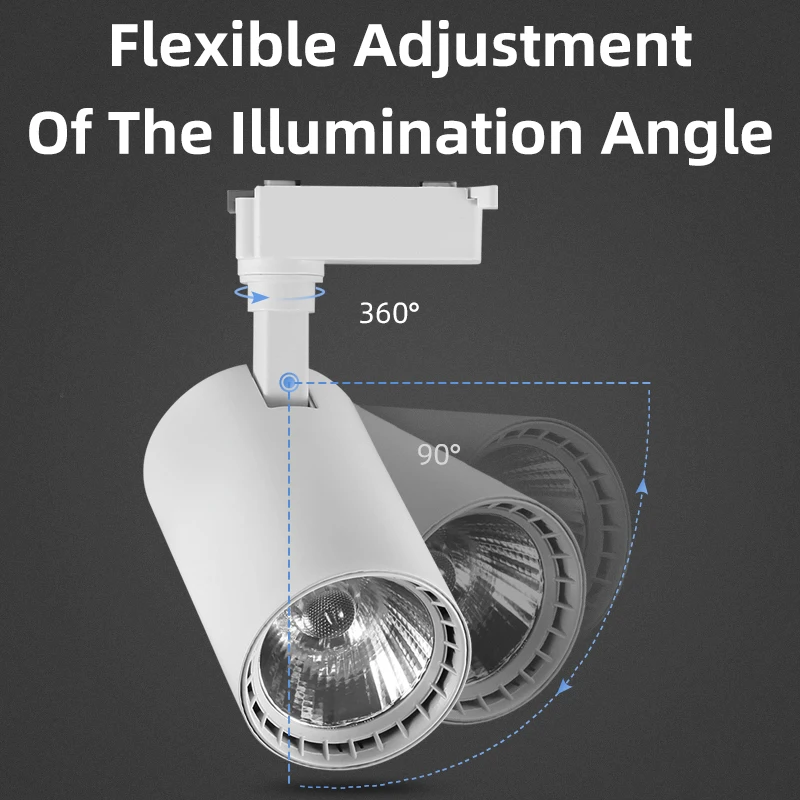 Полный комплект Светодиодный Трековый светильник COB 20 Вт 30 40 рельсовый