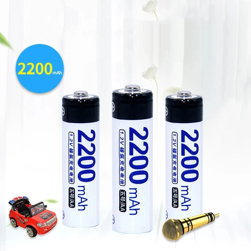 

2200mAh AA Rechargeable Battery 1.2V Ni-MH AA Rechargeable Batteries AA NiMH Battery 2A Pre-charged Bateria for Camera Toy Car