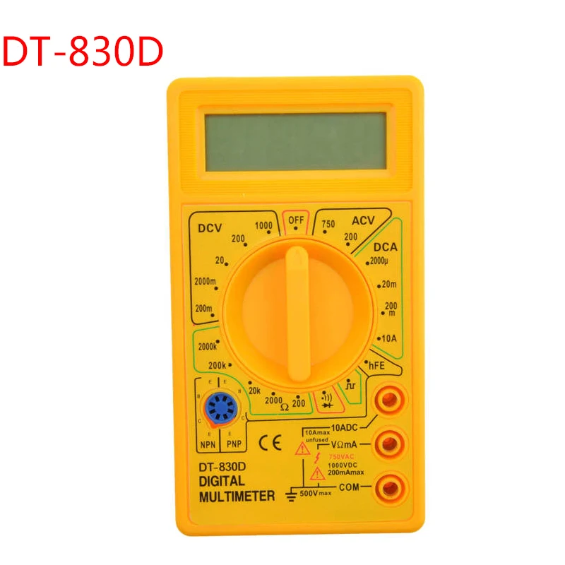 DT830B Multimeter Junejour DT830B AC/DC Цифровой мультиметр с ЖК-дисплеем 750/1000 В Ручной цифровой мультиметр тестер Вольтметр Амперметр Автоматический диапазон метров - Цвет: DT830B Multimeter