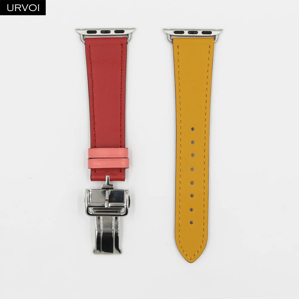 Ambre C R URVOI раскладной ремешок с пряжкой для Apple Watch 5 4 3 2 1 ремешок для iwatch Ремень Один Тур Дизайн Свифт кожа 38/40 42/44 мм - Цвет ремешка: Ambre C R