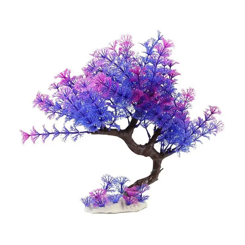 Artificial Plant Safe Lifelike Vivid Purple Tree Water Grass Accessories For Pet Shop Nest Aquarium | Дом и сад