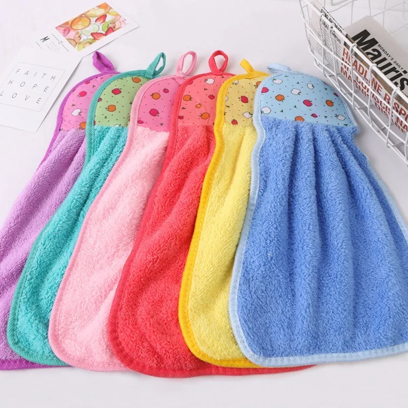 Быстросохнущие полотенца из кораллового флиса милые Мультяшные Висячие для