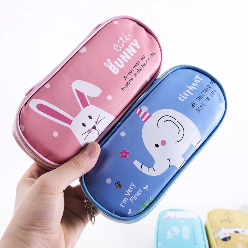 Милый школьный чехол для карандашей Kawaii мультяшный пенал Чехол из искусственной