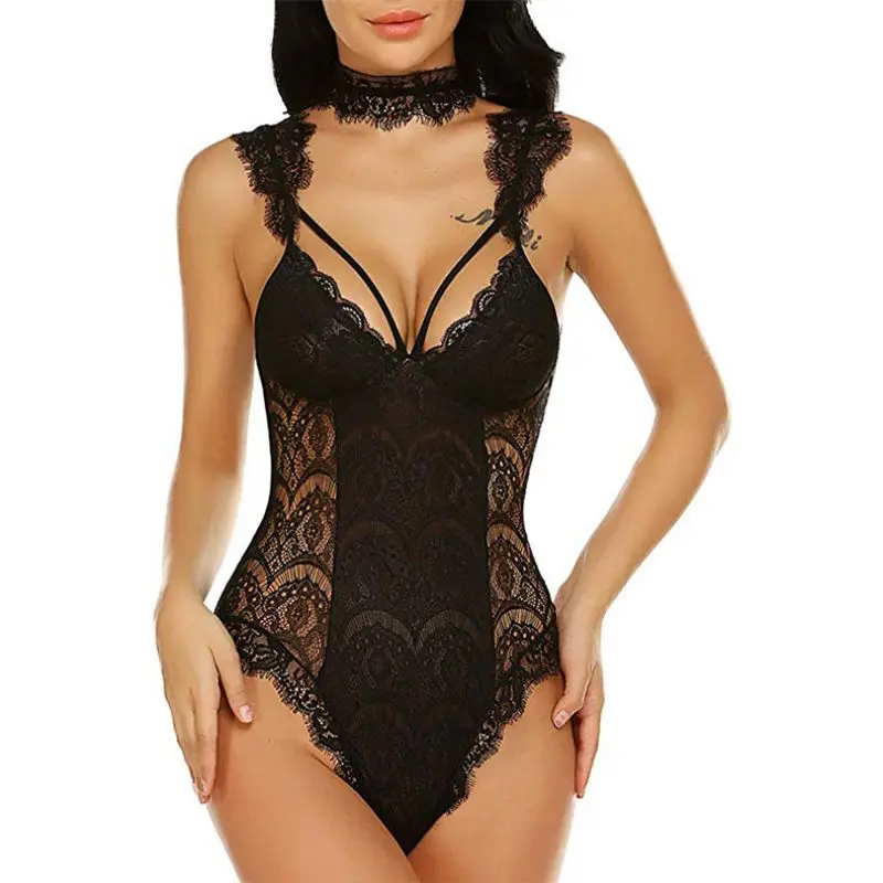 

Erotic Lingerie Mesh Backless Bikini Perspective Suspender Nightwear Lace Sexy Bodysuit