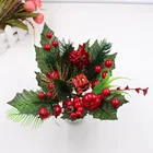 Искусственные цветы, мини-вспененная красная ветка искусственных ягод для свадьбы, дома, Рождественское украшение, гирлянда сделай сам, Подарочная коробка, рукоделие