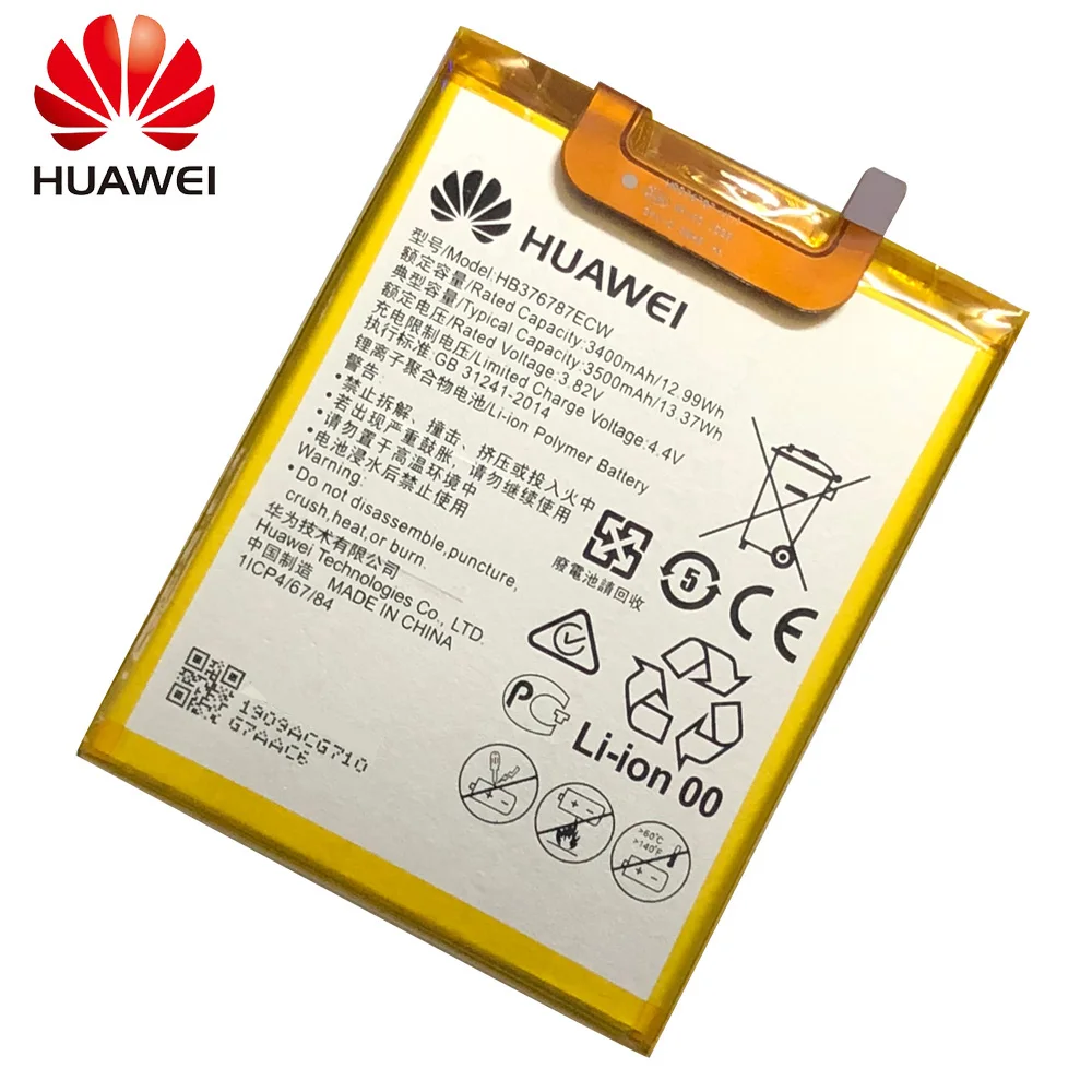 Оригинальный аккумулятор для телефона Hua Wei HB376787ECW Huawei Honor V8 3500 мАч сменные батареи
