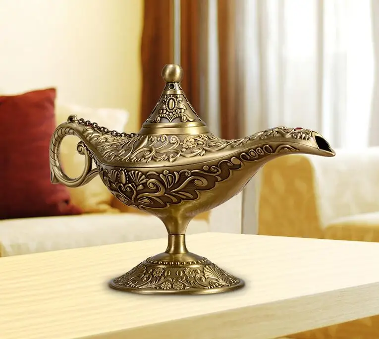 Aladdin Divine лампа большая Желая лампа металлическое домашнее вино украшение для шкафа подарок для перемещения арабский Divine лампа - Цвет: 1    35x11.5x19cm