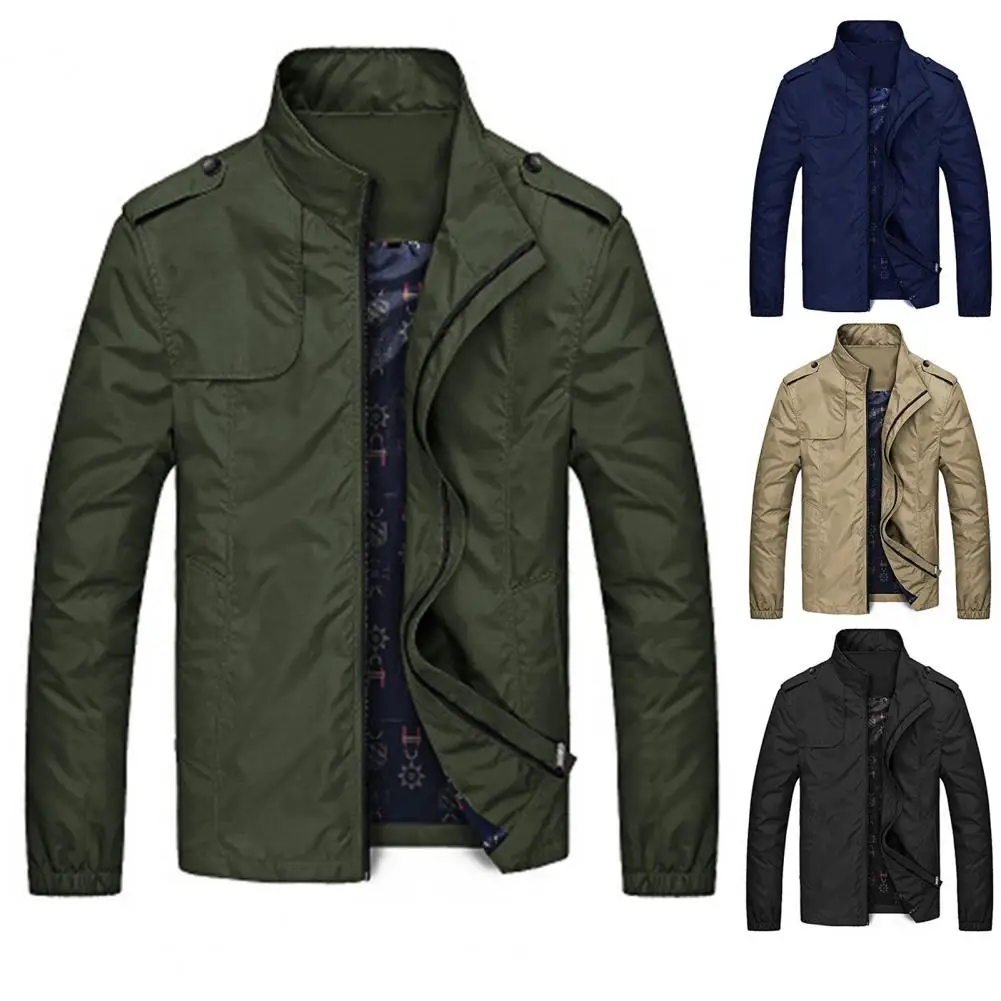 

Skin-friendly All-matched Long Sleeve Stand Collar Jacket for Daily Wear
