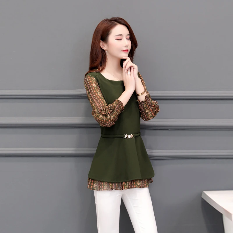 

5xl Shirts Women Casual Button Floral Print long Sleeve Women Loose Plus Size Women's Tunics Vintage Female Top