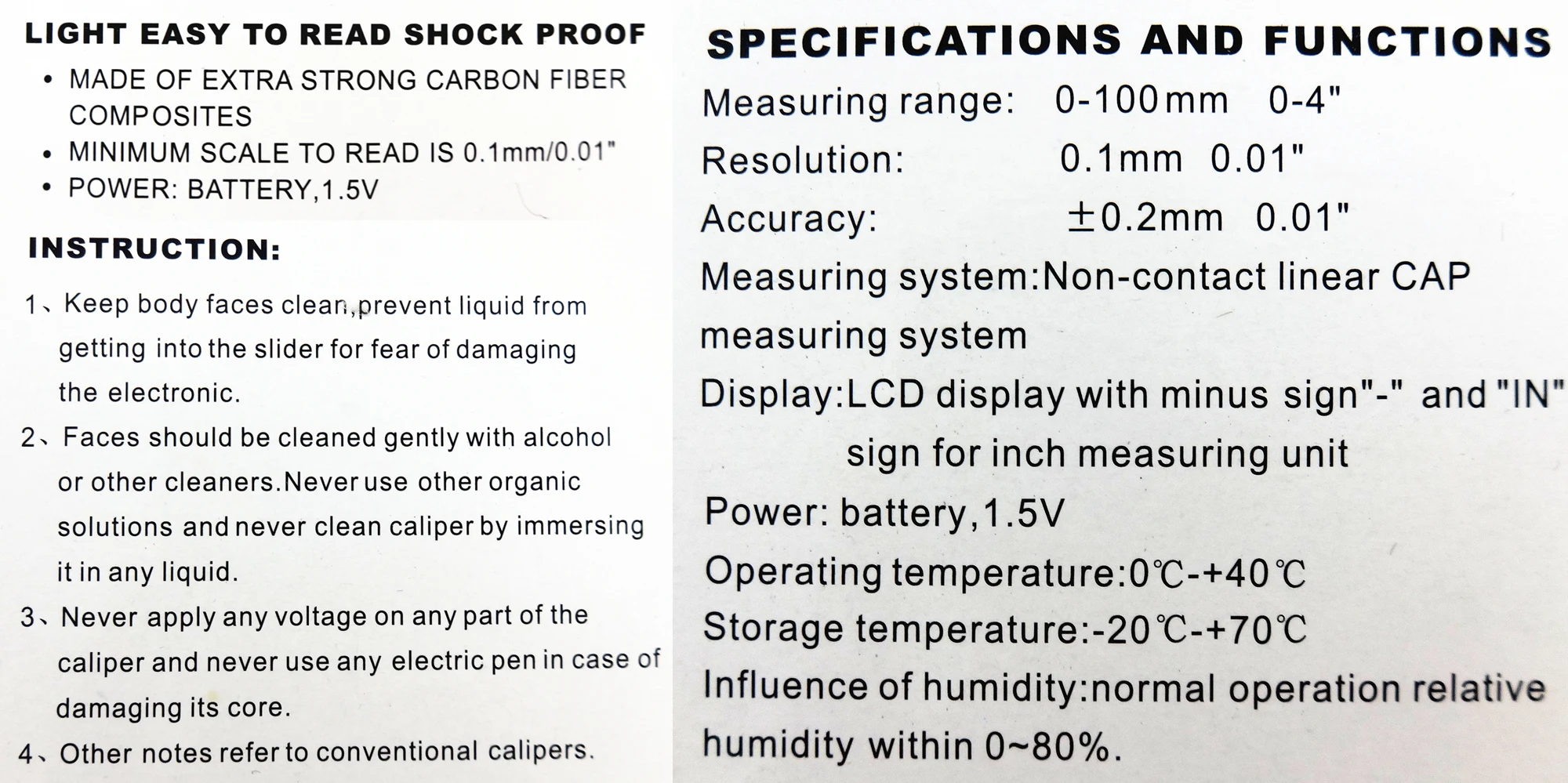 Электронный цифровой штангенциркуль 100 мм 4 дюйма|Наборы инструментов для