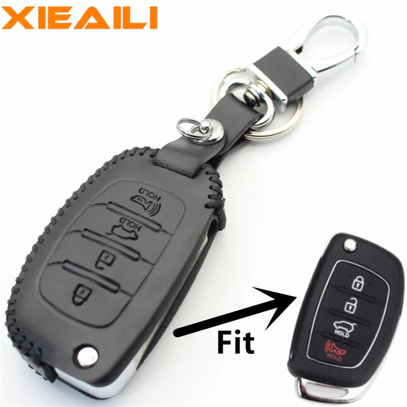 Чехол для Hyundai I40/Azera/Tucson/Elantra/Accent H07 из натуральной кожи с 4 кнопками|Футляр