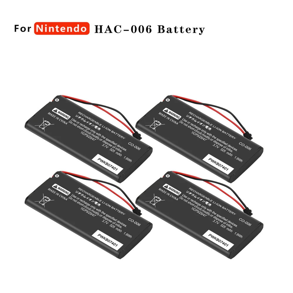 

4 Pcs 525mAh HAC-006 Switch Battery HAC-BPJPA-C0 HAC-015/016 HAC-A-JCL-C0 HAC-A-JCR-C0 For Nintendo Switch Ns Joy-Con Controller