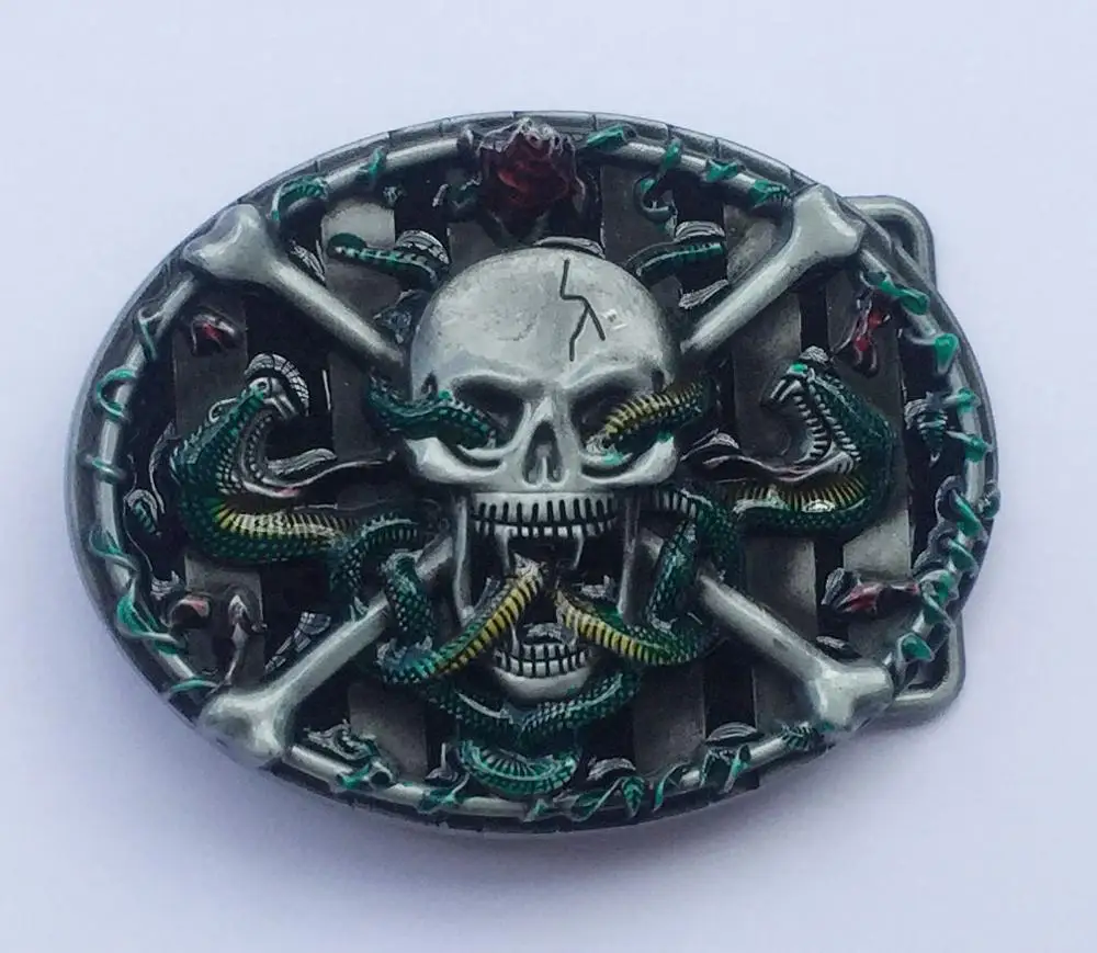 Металлические пряжки для мужского ремня Череп и крест мужские дизайнерские