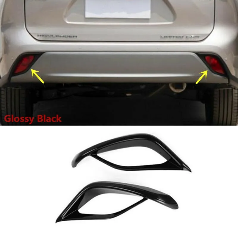 

2pcs Rear Fog Lamp Cover Trim Fit For Toyota Highlander 2021 2022 300CM Automotive Adhesive Tape Car Quality Accessories