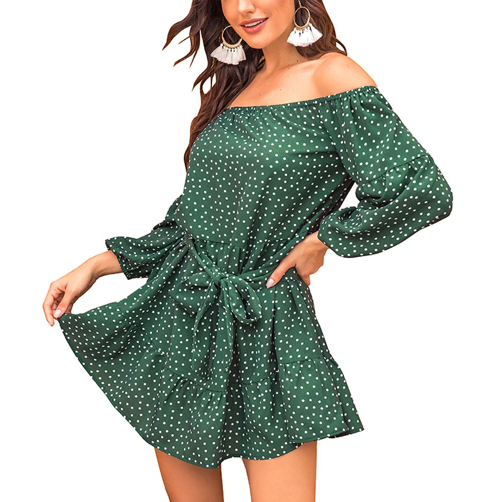 Женское плиссированное платье с оборками цветочным принтом открытыми плечами