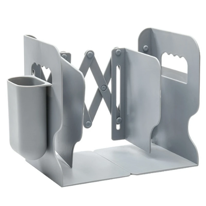 

Adjustable Book Holder Bookends with Pen Holder Students Desk azine File Holder Organizer Office Book Stand Rack