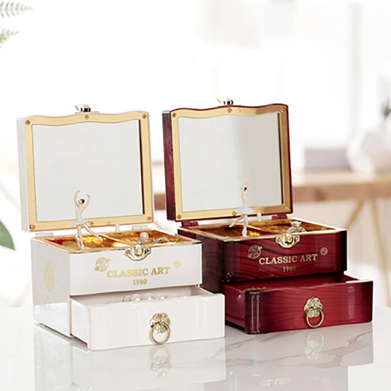 

Classical Elegant Spinning Dance Music Box музыкальная шкатулка Home Decorative Plastic Store Jewelry Boxes Gift For Girlfriend