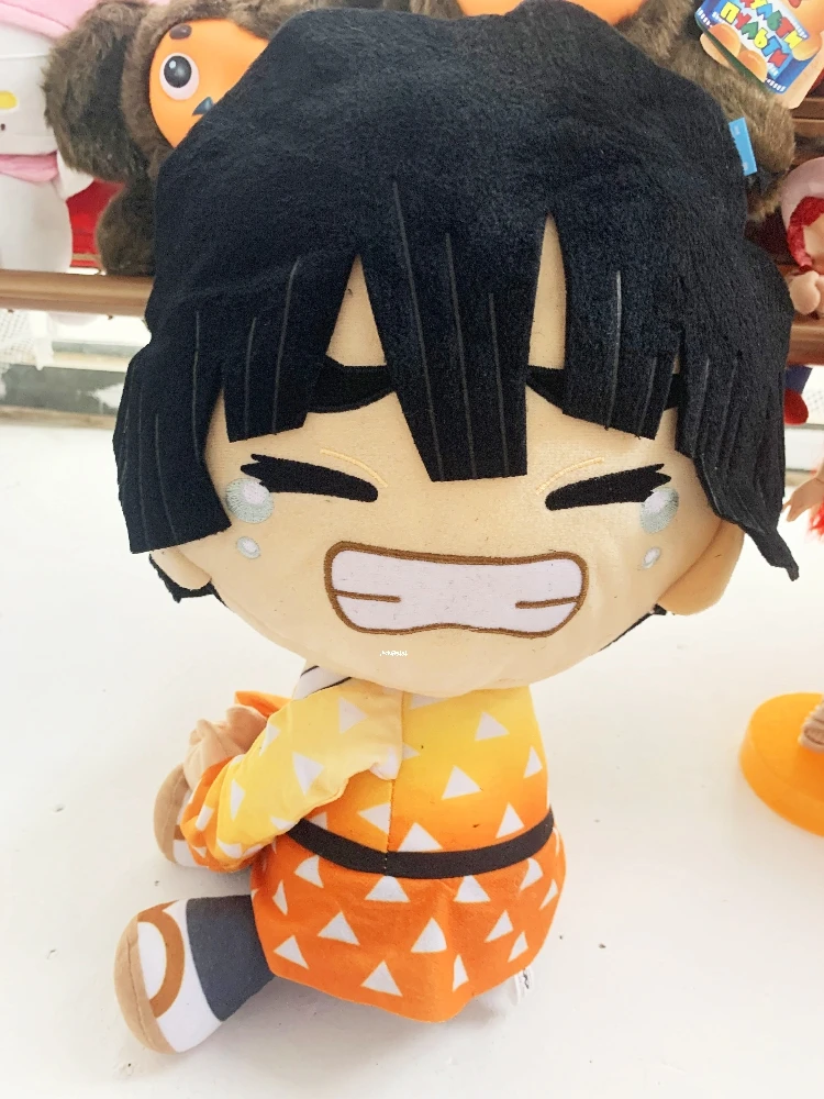 &iexcl;30cm en stock! Figura de anime de Demon Slayer, Zenitsu Agatsuma de peluche de juguete, original japon&eacute;s-2