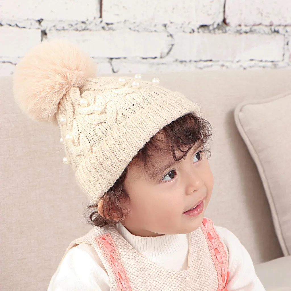 Зима 2020 милые пушистые шапки детская шапка с помпоном женская из меха теплая