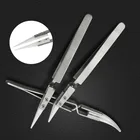 Керамический Пинцет из нержавеющей стали, антимагнитный кислотостойкий прецизионный зажимный пинцет, керамический пинцет с коническим углом