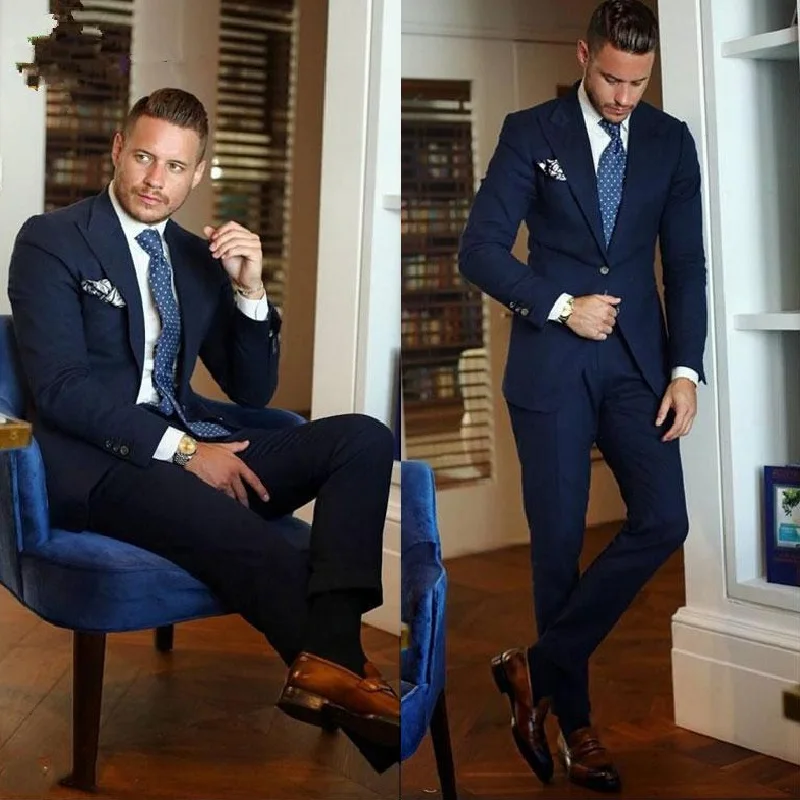 Классические свадебные смокинги с отворотом приталенные костюмы для мужчин