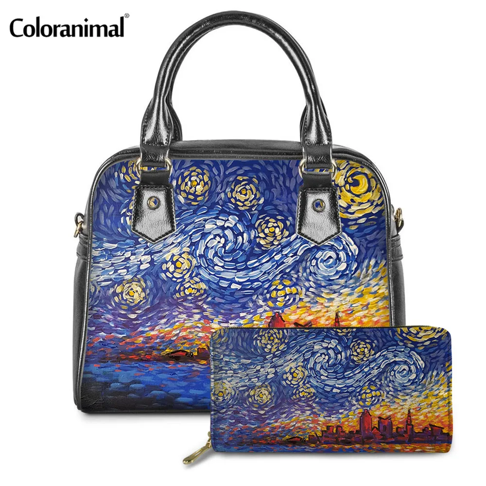 Coloranimal бренд дизайн для женщин картина маслом Сумки из натуральной кожи 2