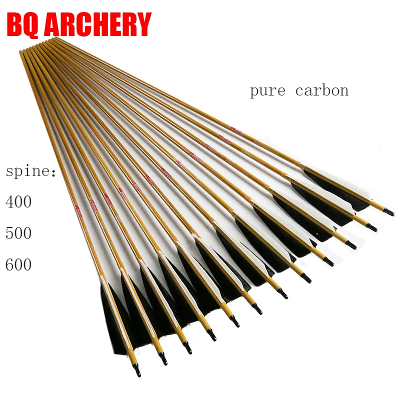 Linkboy стрельба из лука чистого углерода стрелы Деревянная Кожа позвоночника 400 500