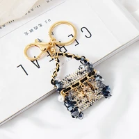2022 luxury fabric handbag style keychains creative key chain ladies bag charm pendant fashion keyrings women key ring gifts
