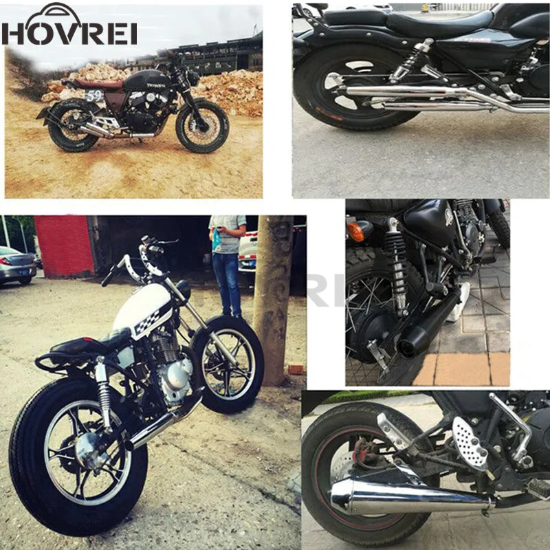 Универсальный Ретро Мотоцикл выхлопная труба Винтаж кафе гонщик глушитель для